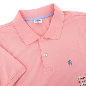 Brooks Brothers 1818 Slim Fit Pique Polo Shirt Pink Mens XL - FLAW